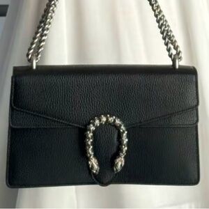 Gucci Black Crystal Embellished Leather Shoulder Bag